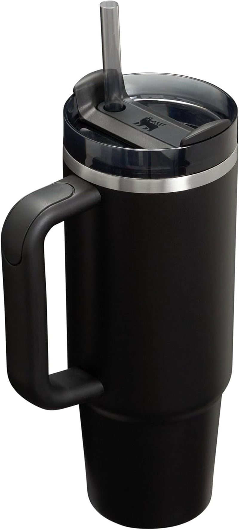 Quencher H2.0 Tumbler with Handle and Straw 30 Oz | Flowstate 3-Position Lid | Cup Holder Compatible for Travel | Insulated Stainless Steel Cup | Bpa-Free | Black 2.0